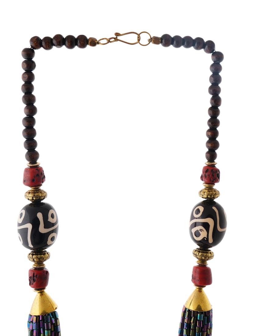 ethnic naga tribal handmade resin beaded fashion long necklace - 21982861 - Standard Image - 3