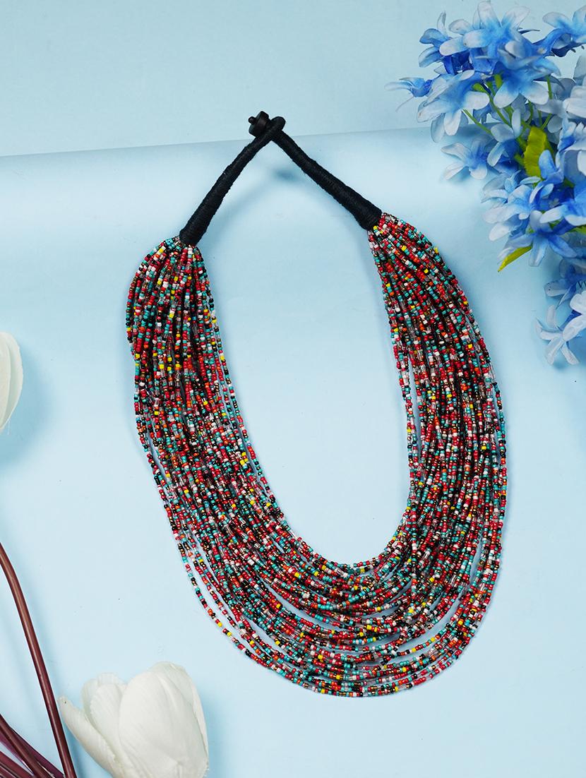 ethnic tribal handmade resin beaded fashion long necklace - 21982863 -  Zoom Image - 0