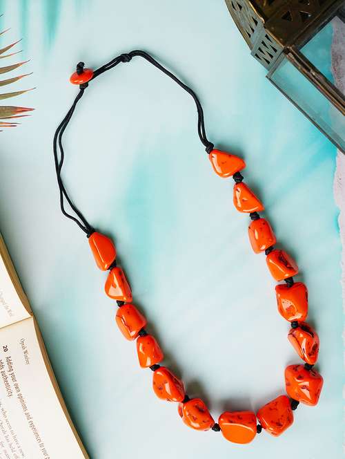 ethnic tribal handmade resin beaded fashion necklace - 21982869 - Standard Image - 0