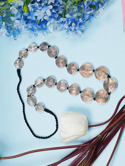 silver ethnic tribal handmade fashion long coin necklace - 21982878 - Standard Image - 0