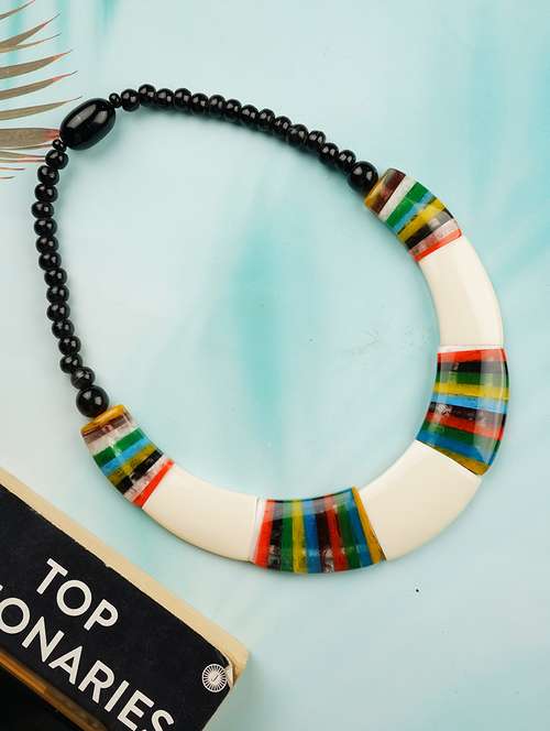 women handmade resin beaded necklace - 21982881 -  Standard Image - 0