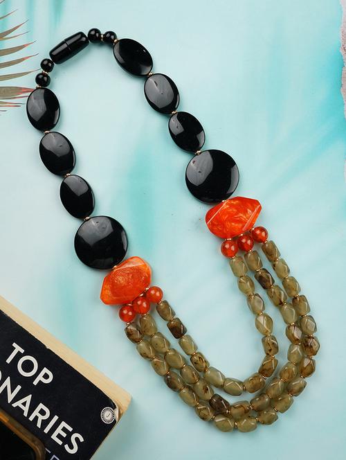 women resin beaded fashion necklace - 21982888 - Standard Image - 0