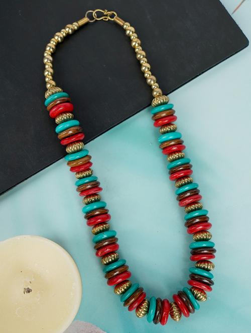 ethnic tribal handmade resin beaded fashion necklace - 21982900 -  Standard Image - 0