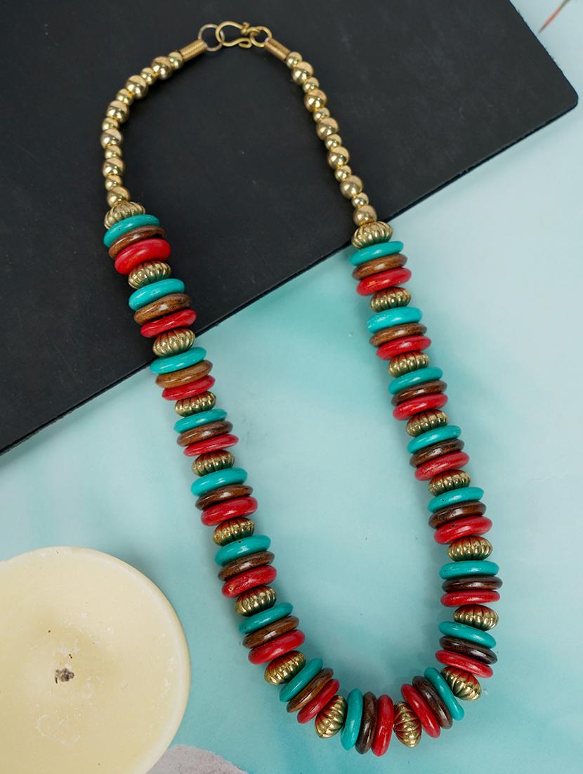 ethnic tribal handmade resin beaded fashion necklace - 21982900 -  Zoom Image - 0