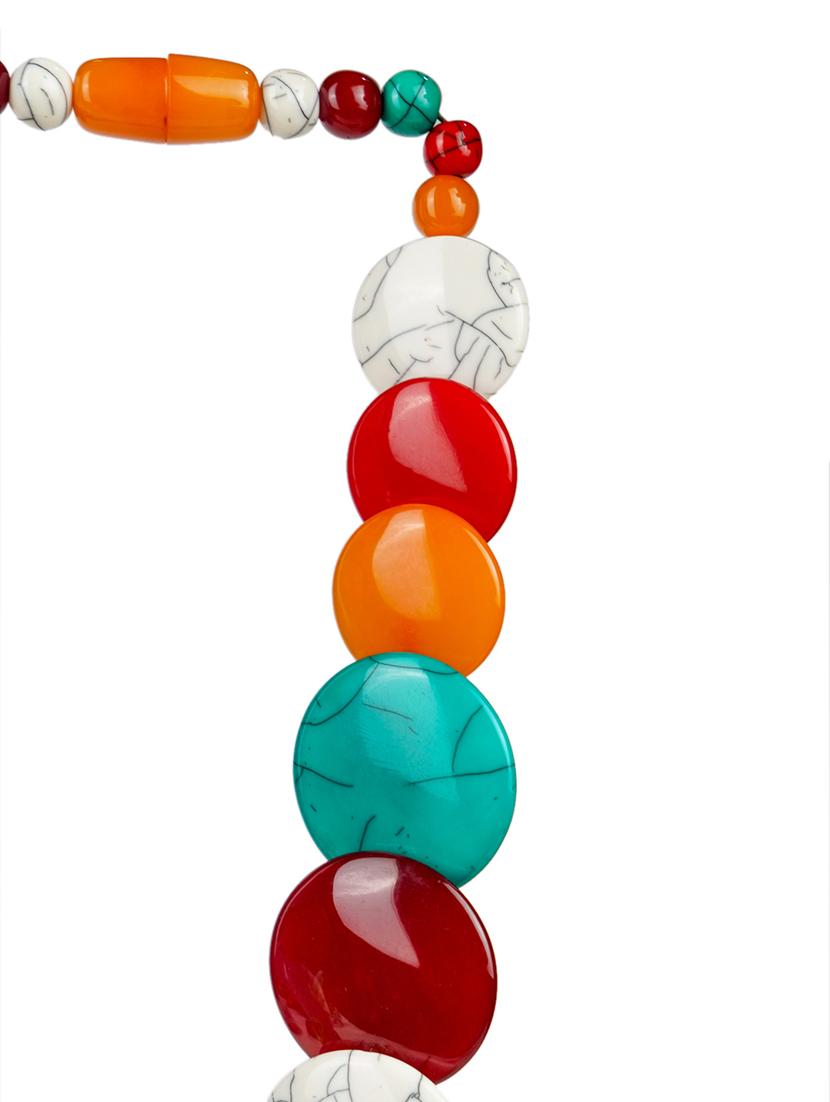 ethnic tribal handmade resin beaded fashion necklace - 21982908 - Standard Image - 3