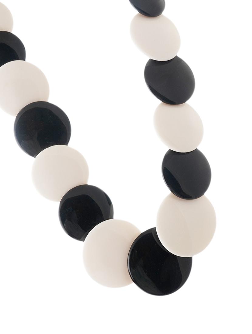 black & white ethnic tribal handmade resin beaded fashion necklace - 21982909 - Standard Image - 3