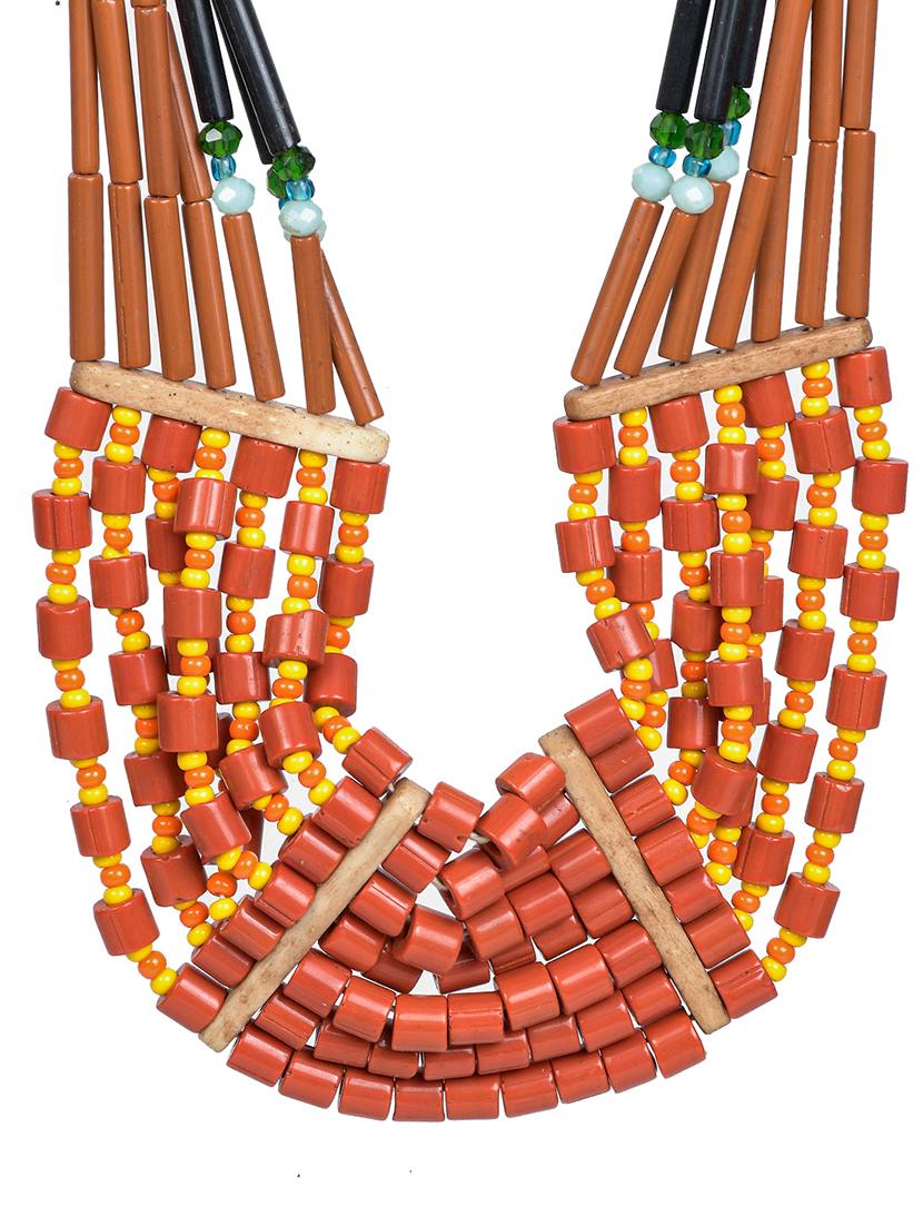 ethnic naga tribal handmade resin beaded fashion necklace - 21982918 - Standard Image - 3
