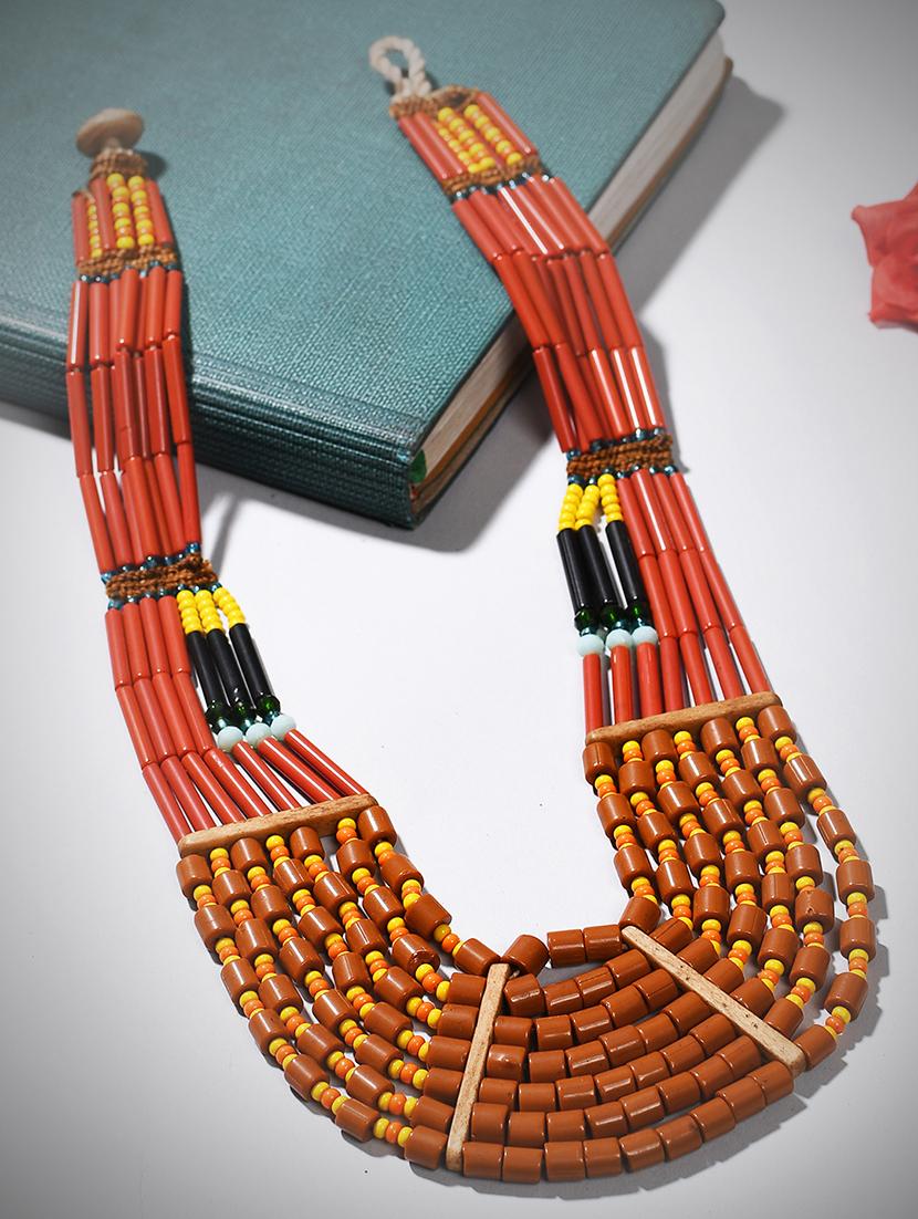 ethnic naga tribal handmade resin beaded fashion necklace - 21982919 - Standard Image - 3