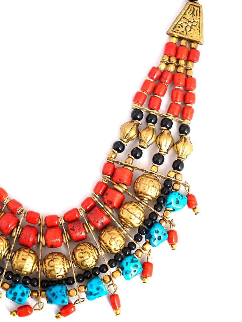 ethnic naga tribal handmade resin beaded fashion necklace - 21982926 - Standard Image - 3