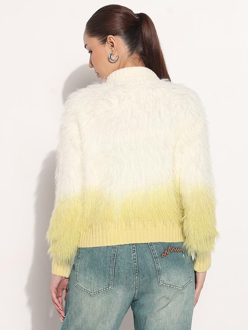 women ombre collared long sleeve cardigan - 21982932 - Standard Image - 3