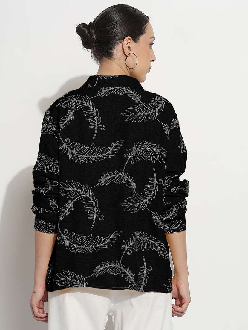 women embroidered long sleeve relaxed fit shirt - 21982937 - Standard Image - 5