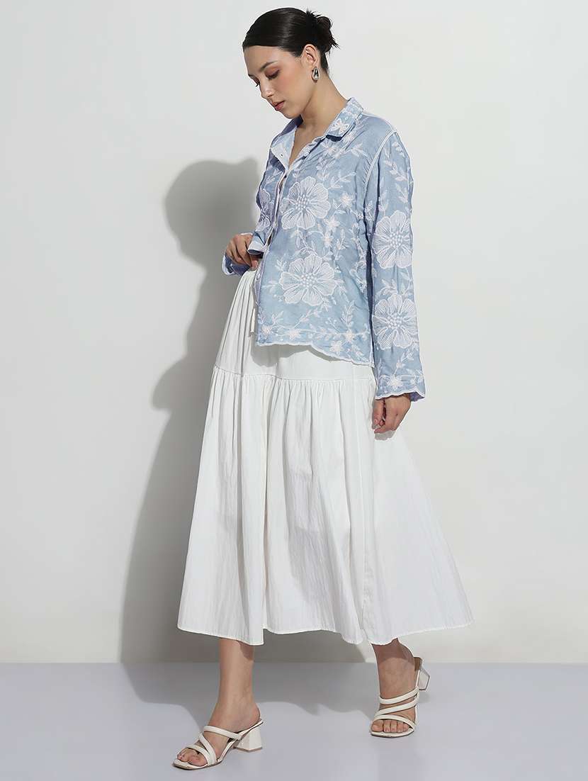 women embroidered long sleeve relaxed fit shirt - 21982941 -  Standard Image - 5