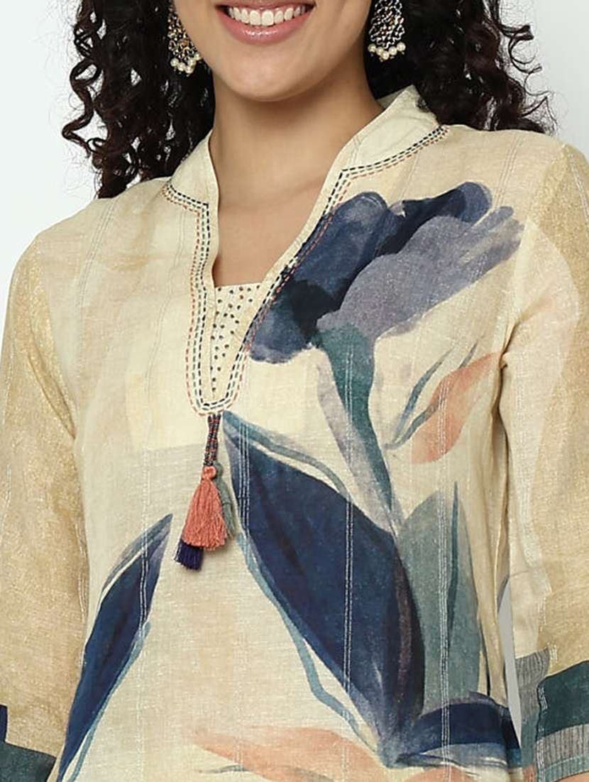 women three quarter sleeve kurta pant with dupatta set - 21982945 - Standard Image - 8