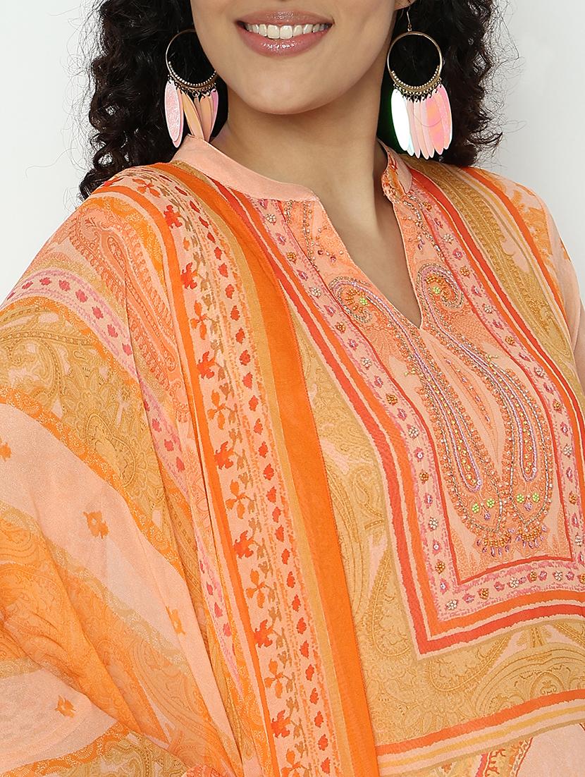 women three quarter sleeve kurta pant with dupatta set - 21982946 - Standard Image - 8