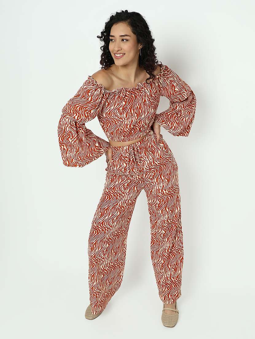 women animal print top and trouser co-ord set - 21982975 -  Standard Image - 3