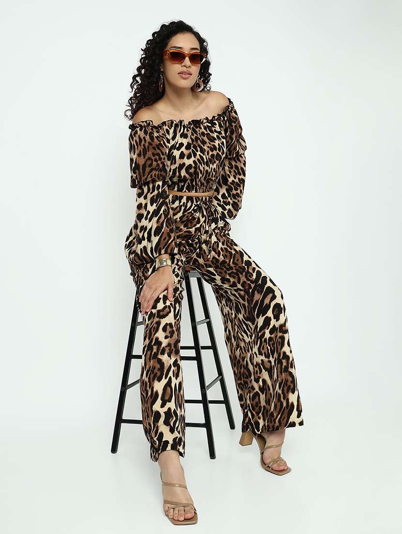 women animal print top and trouser co-ord set - 21982976 -  Standard Image - 3