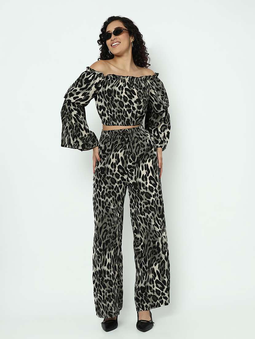 women animal print top and trouser co-ord set - 21982977 -  Standard Image - 3