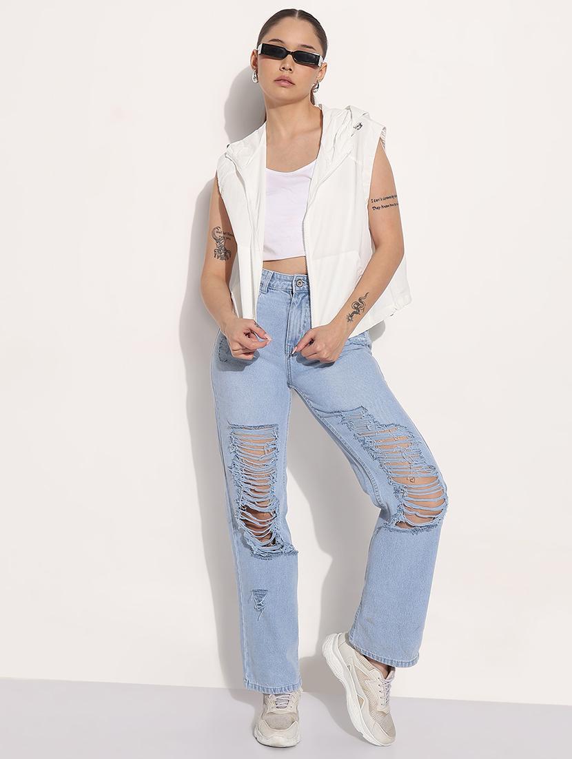 women white solid sleeveless hooded jacket - 21983002 - Standard Image - 5