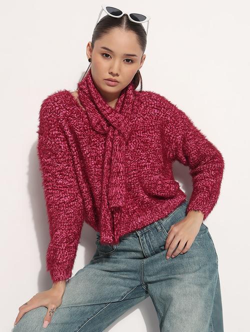 women self designed long sleeve pullover - 21983026 - Standard Image - 0