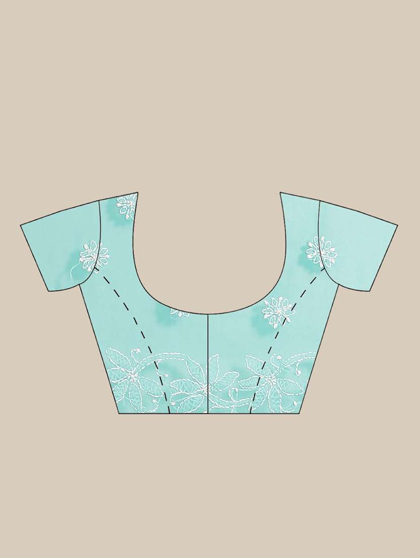 women solid with work chikankari saree with blouse - 21983047 -  Standard Image - 5