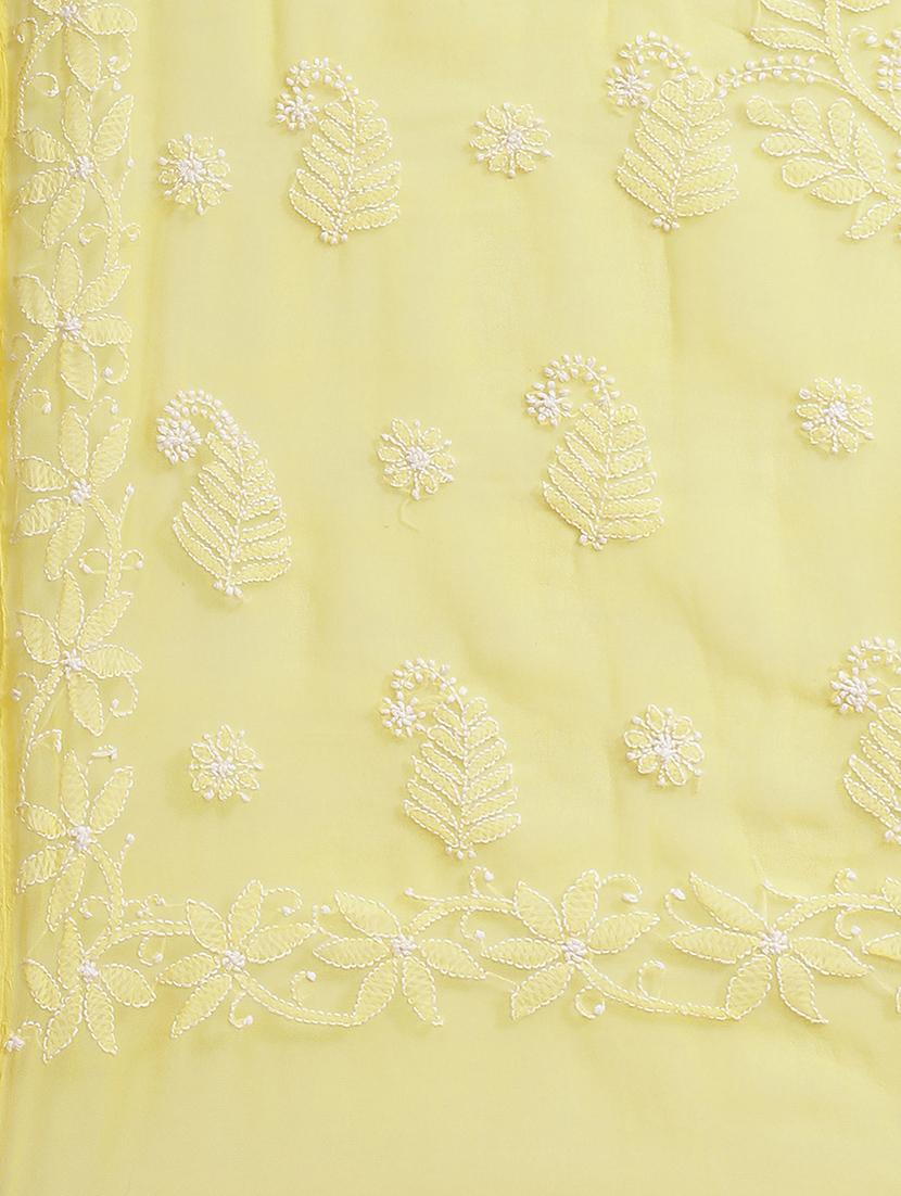 women solid with work chikankari saree with blouse - 21983050 - Standard Image - 5