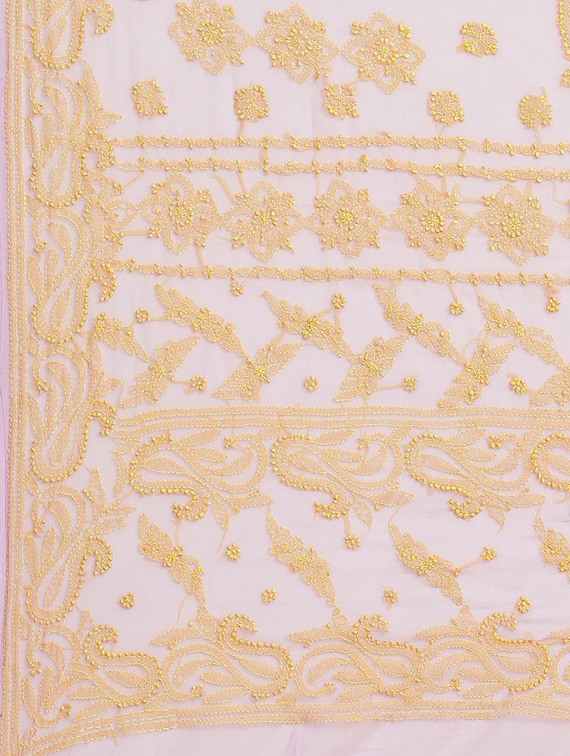 women solid with work chikankari saree with blouse - 21983055 -  Standard Image - 3
