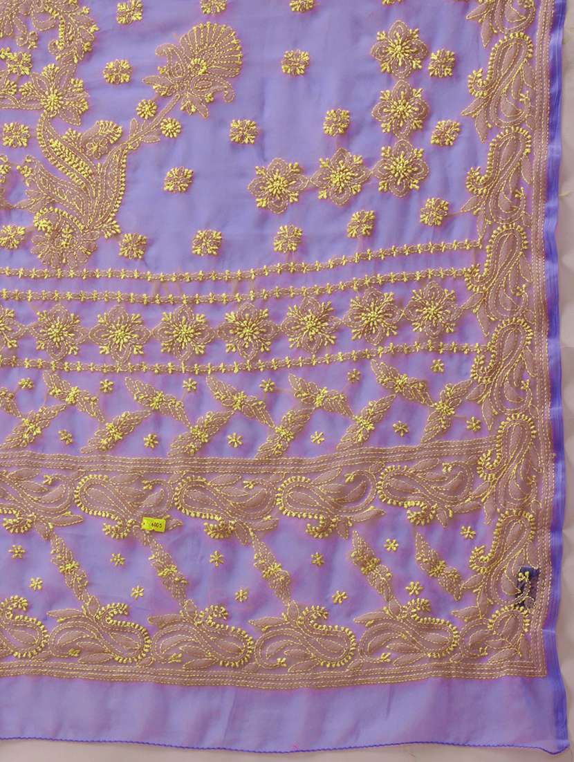 women solid with work chikankari saree with blouse - 21983057 - Standard Image - 5