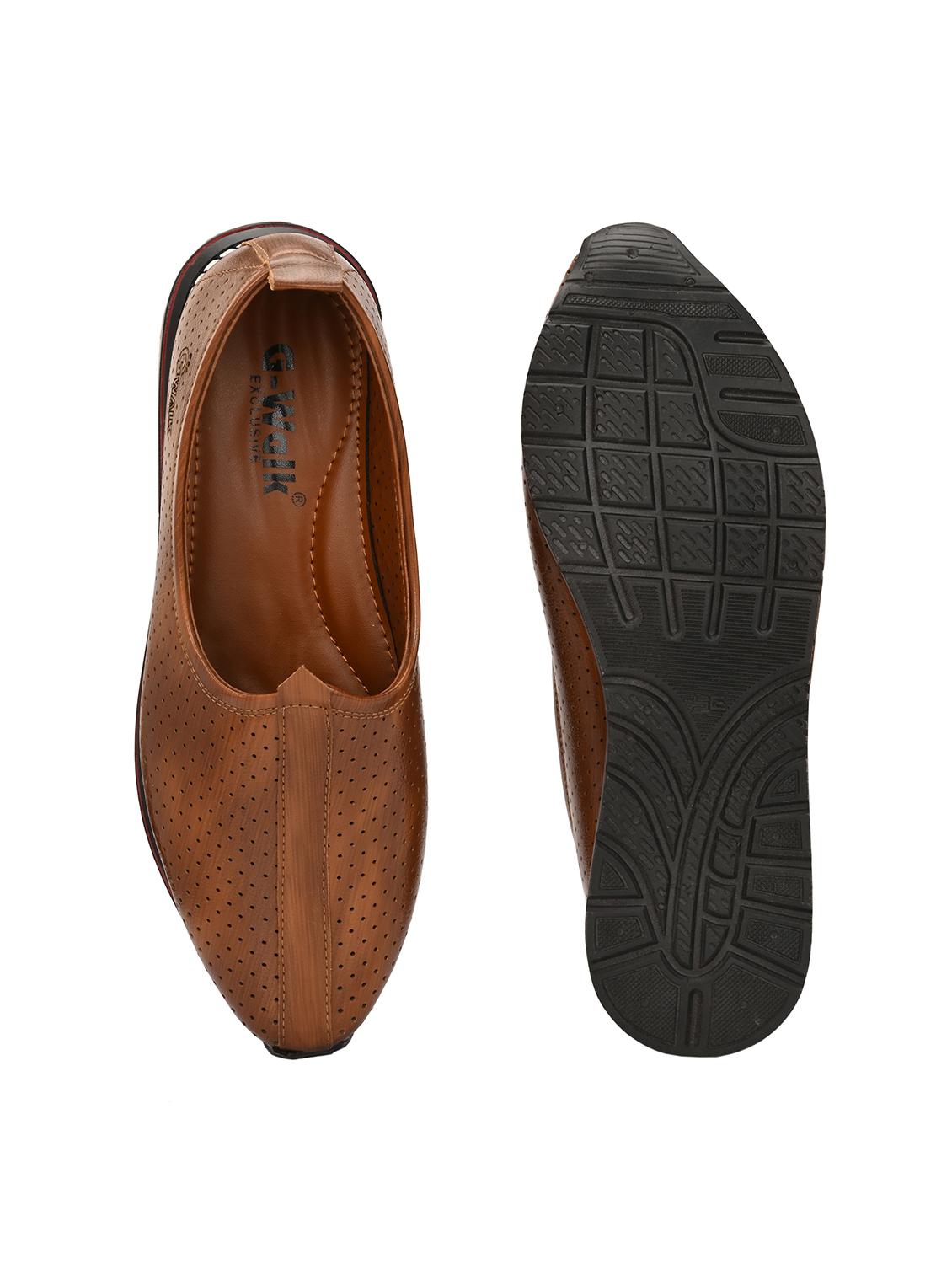 men tan slip on juti - 21983061 - Standard Image - 5