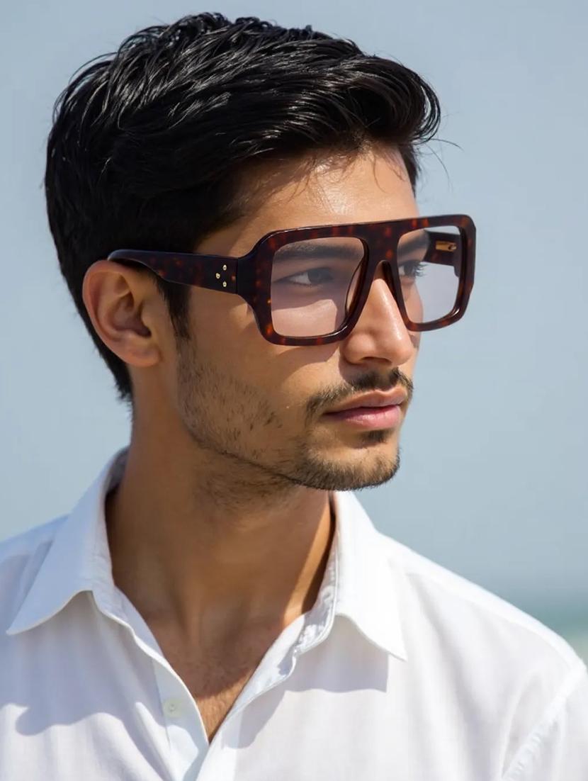 ted smith unisex light brown aviator premium acetate sunglasses with polarised lens - 21983075 - Standard Image - 5