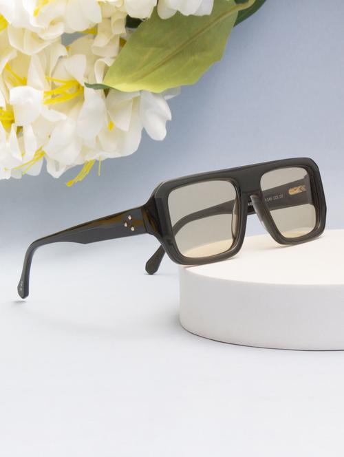 ted smith unisex green-brown aviator luxury acetate sunglasses with polarised lens - 21983076 -  Standard Image - 0