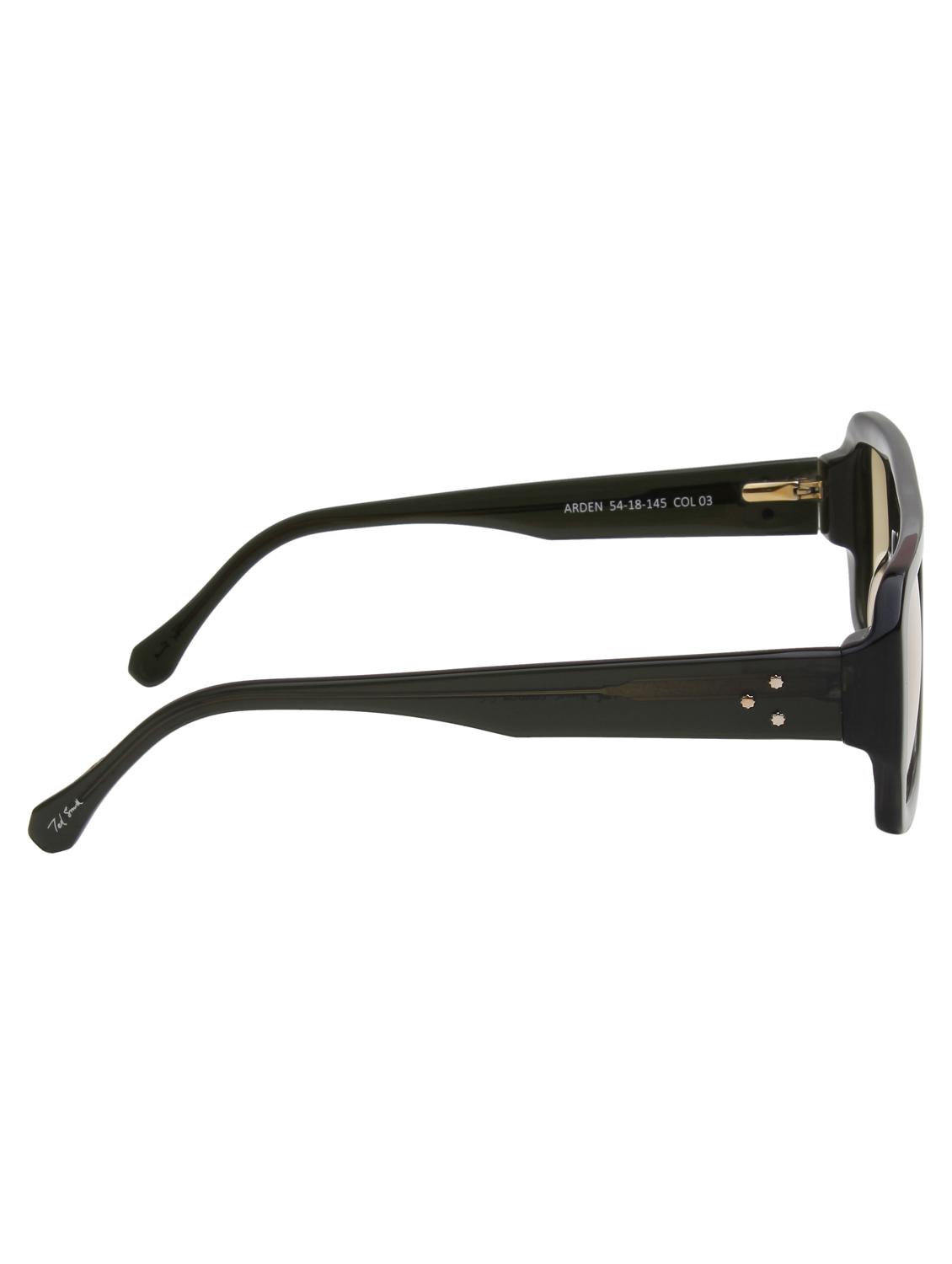 ted smith unisex green-brown aviator luxury acetate sunglasses with polarised lens - 21983076 - Standard Image - 3