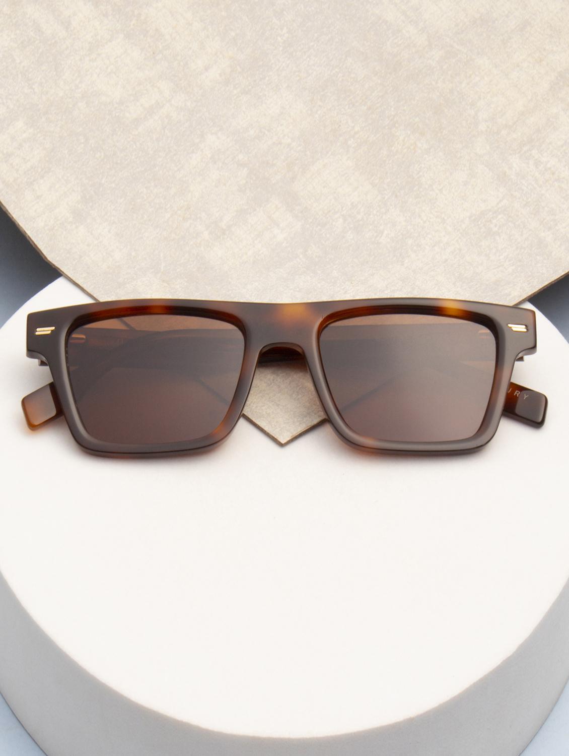 ted smith unisex brown square luxury acetate sunglasses with polarised lens - 21983077 - Zoom Image - 0