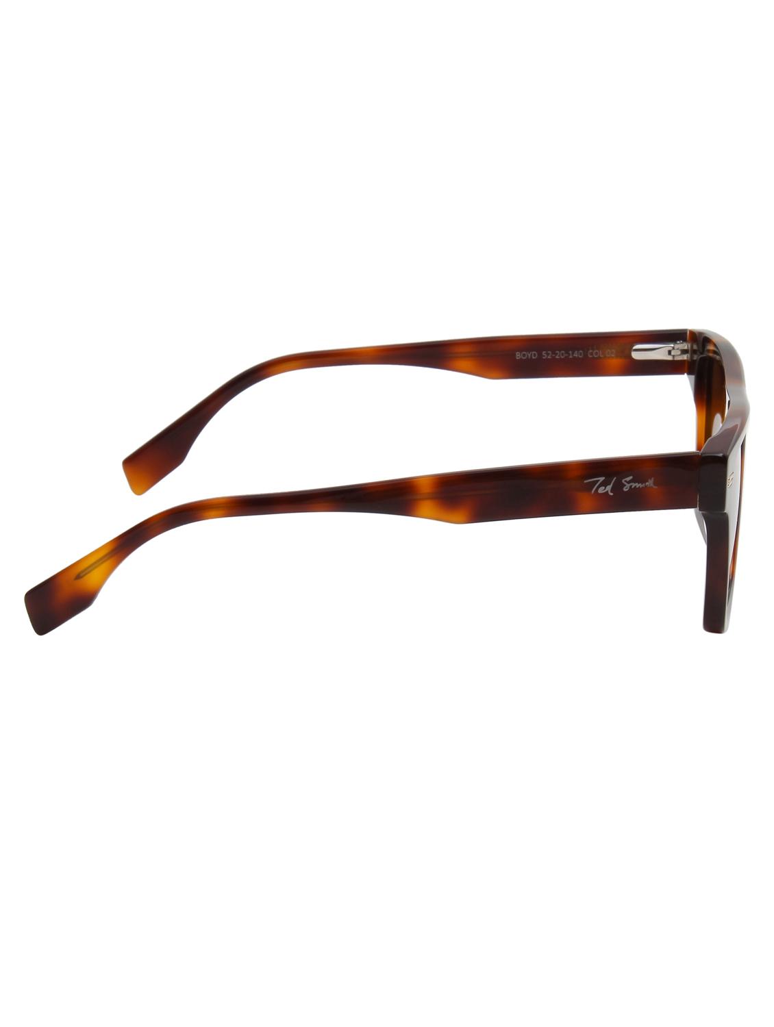 ted smith unisex brown square luxury acetate sunglasses with polarised lens - 21983077 - Standard Image - 3