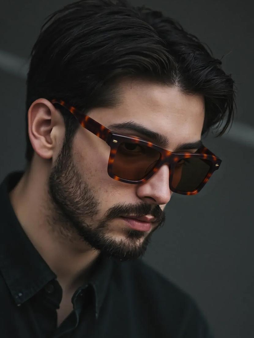 ted smith unisex brown square luxury acetate sunglasses with polarised lens - 21983077 - Standard Image - 5