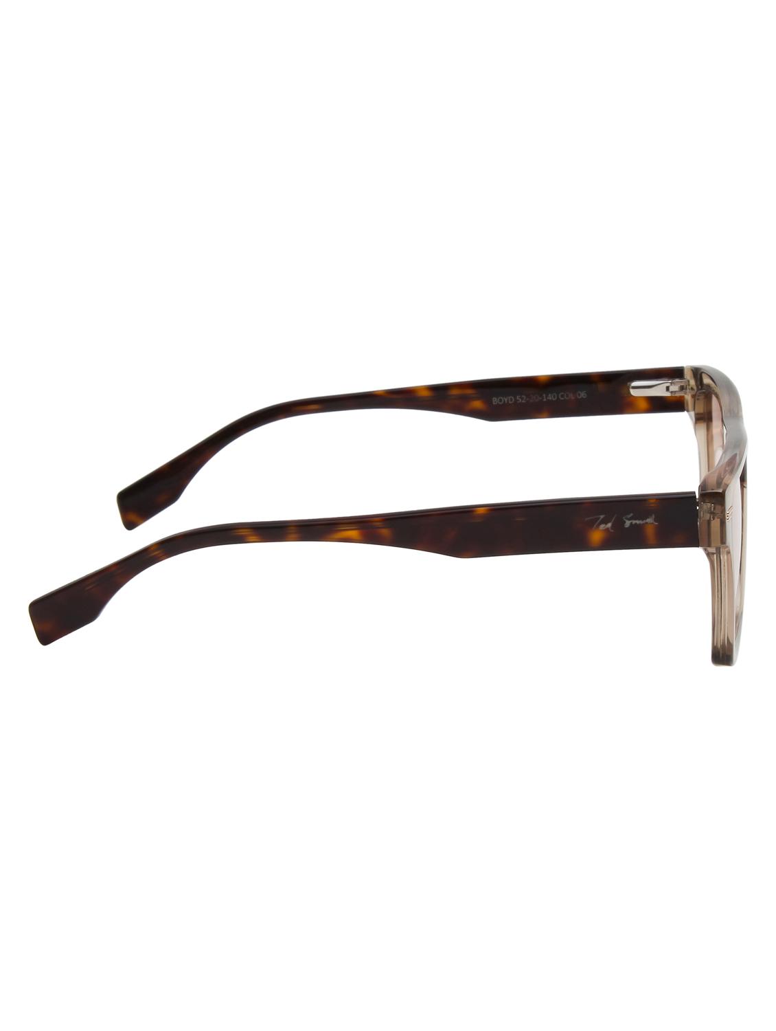 ted smith unisex light brown square luxury acetate sunglasses with polarised lens - 21983078 - Standard Image - 3