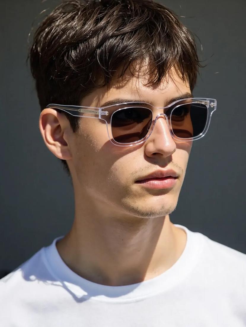 ted smith unisex crystal-black wayfarer premium acetate sunglasses with polarised lens - 21983080 - Standard Image - 5