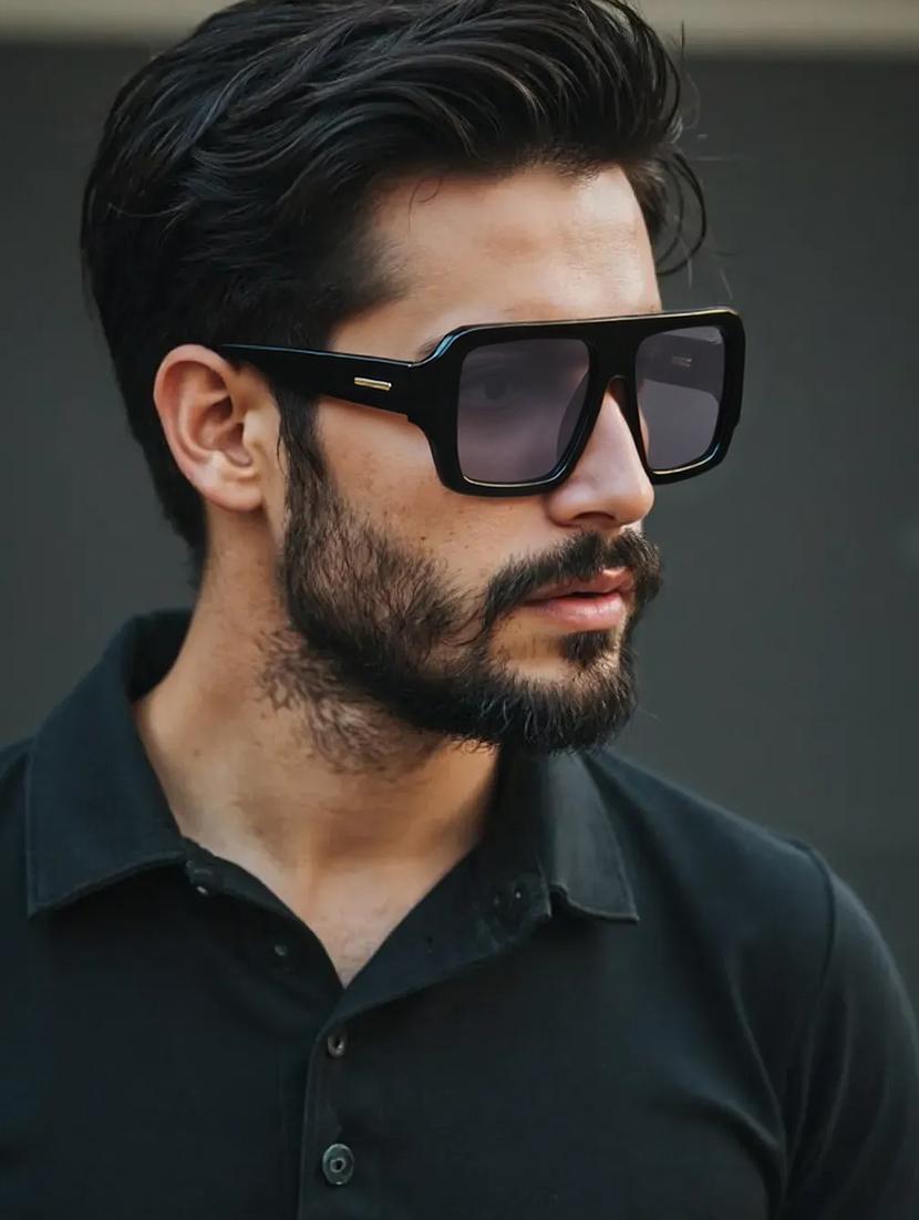 ted smith unisex black aviator luxury acetate sunglasses with polarised lens - 21983083 - Standard Image - 5