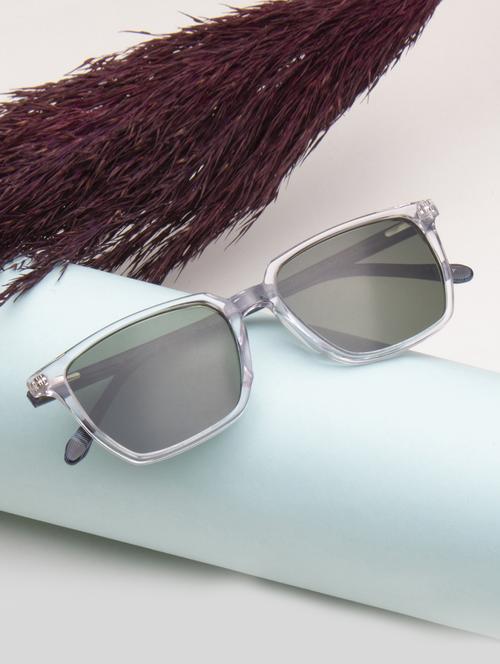 ted smith unisex crystal-green wayfarer luxury acetate sunglasses with polarised lens - 21983088 - Standard Image - 0