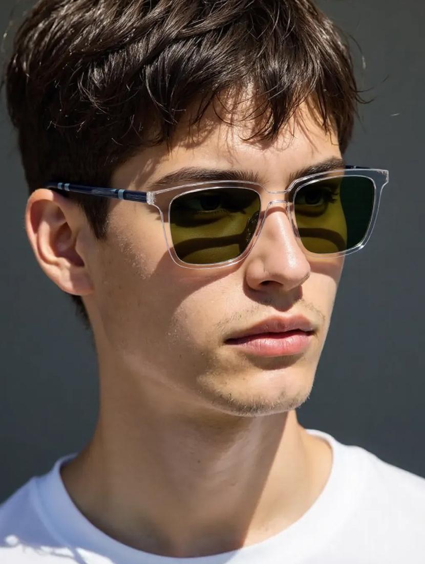 ted smith unisex crystal-green wayfarer luxury acetate sunglasses with polarised lens - 21983088 - Standard Image - 5