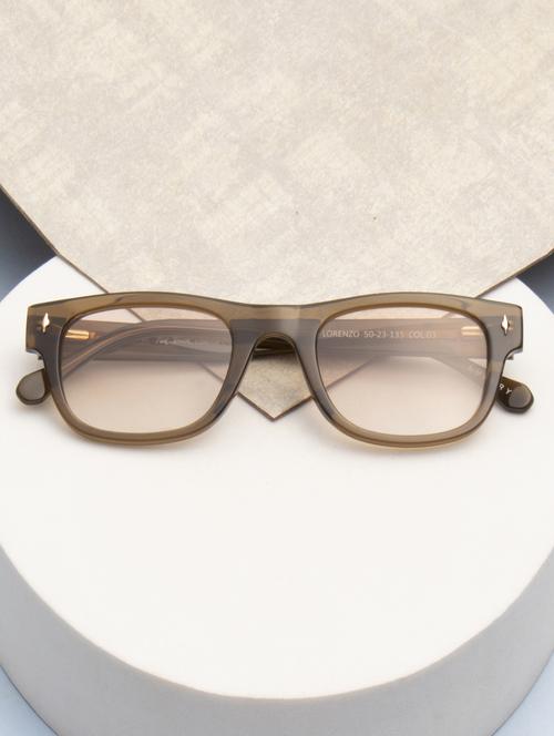 ted smith unisex brown wayfarer premium acetate sunglasses with polarised lens - 21983091 - Standard Image - 0