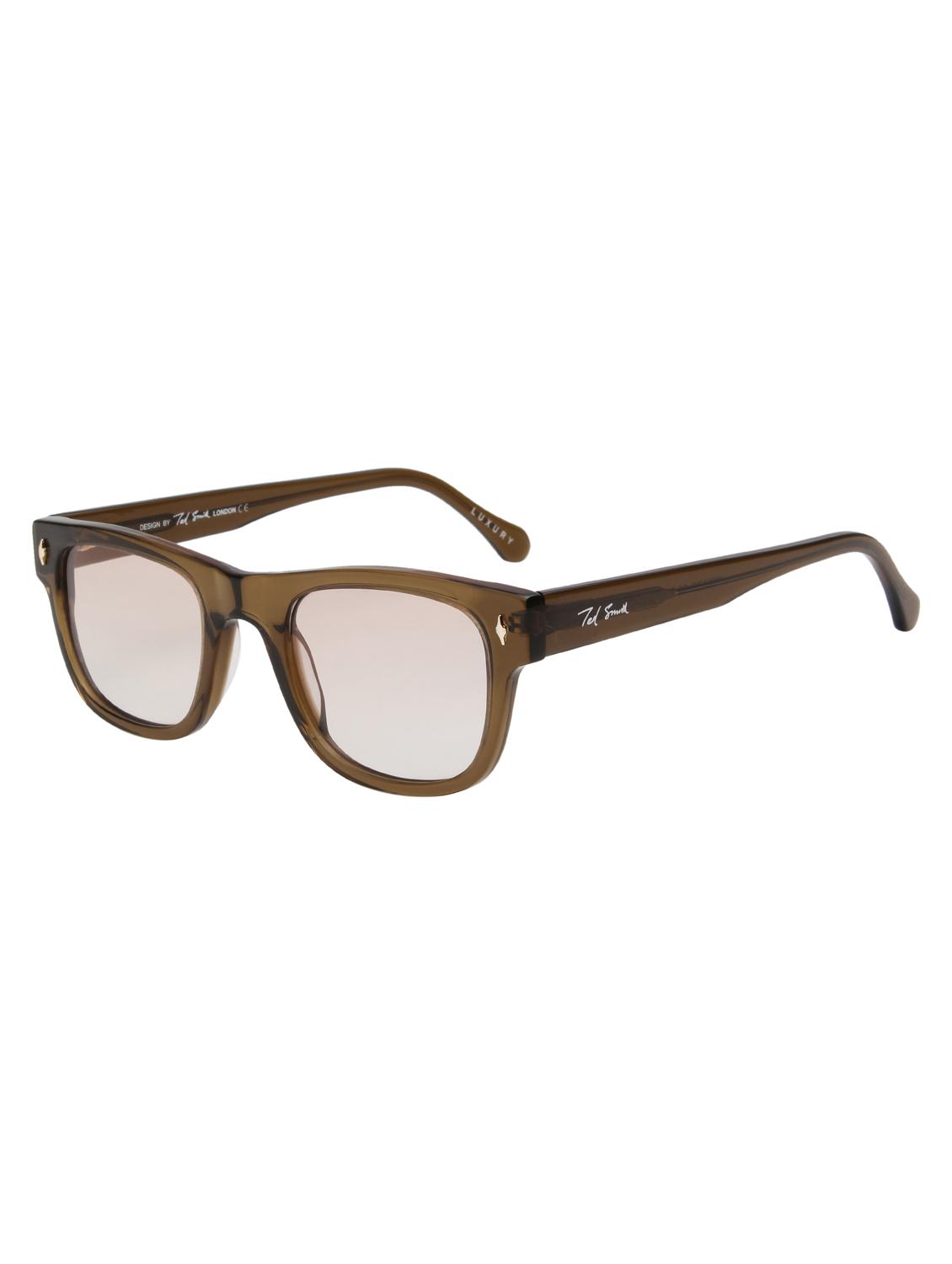 ted smith unisex brown wayfarer premium acetate sunglasses with polarised lens - 21983091 - Standard Image - 3