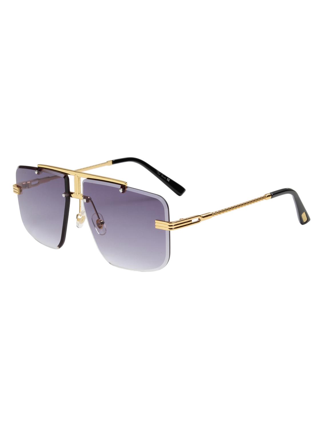 ted smith unisex gold-grey aviator rimless sunglasses with uv protected lens - 21983093 - Standard Image - 3