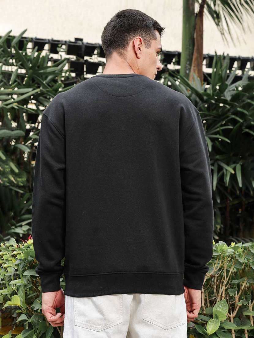 Men Solid Long Sleeve Regular Fit Sweatshirt