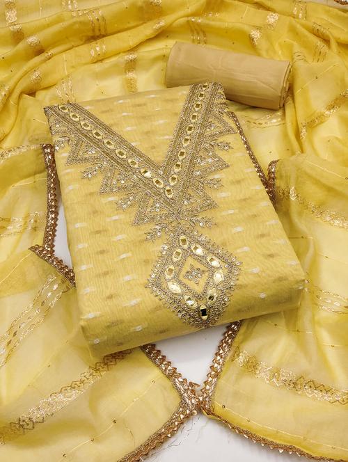 women self design embroidered unstitched suit set - 21983117 - Standard Image - 0