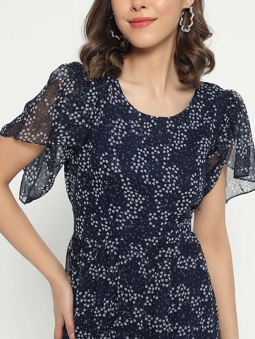 women printed puff sleeve tiered dress - 21983130 -  Standard Image - 3