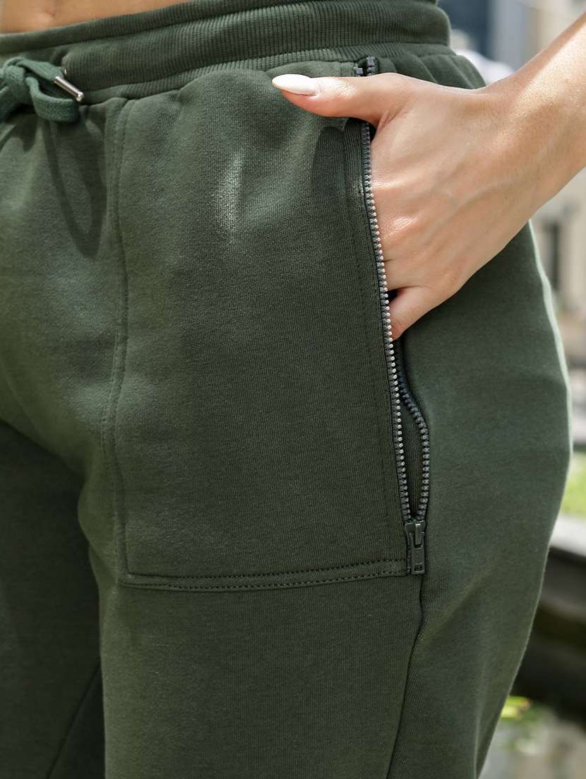 women solid mid rise regular fit jogger - 21983137 - Standard Image - 5