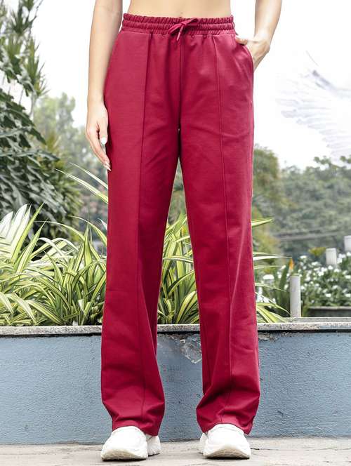 women solid mid rise relaxed fit track pant - 21983139 -  Standard Image - 0