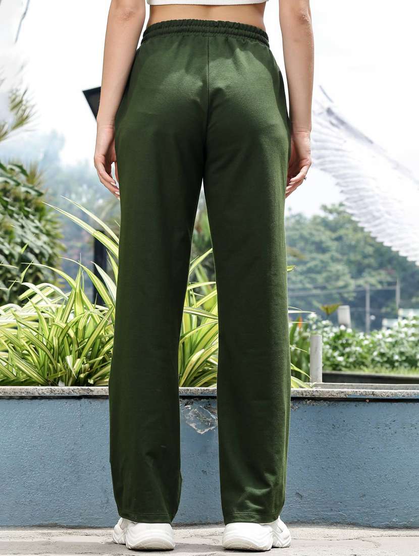women solid mid rise relaxed fit track pant - 21983140 - Standard Image - 3