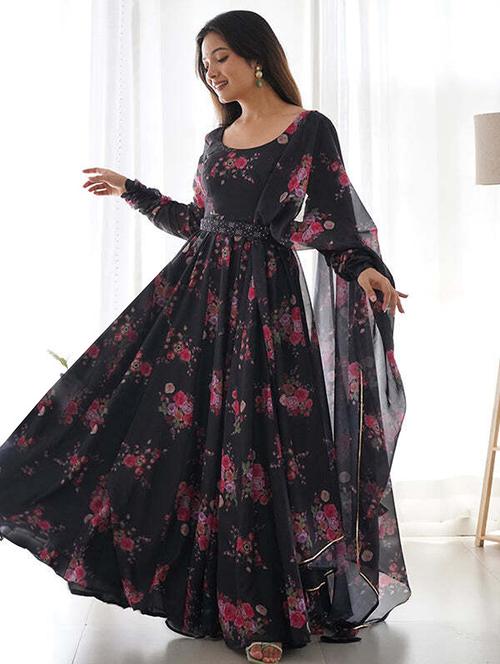 women floral print anarkali kurta and dupatta set - 21983148 -  Standard Image - 0