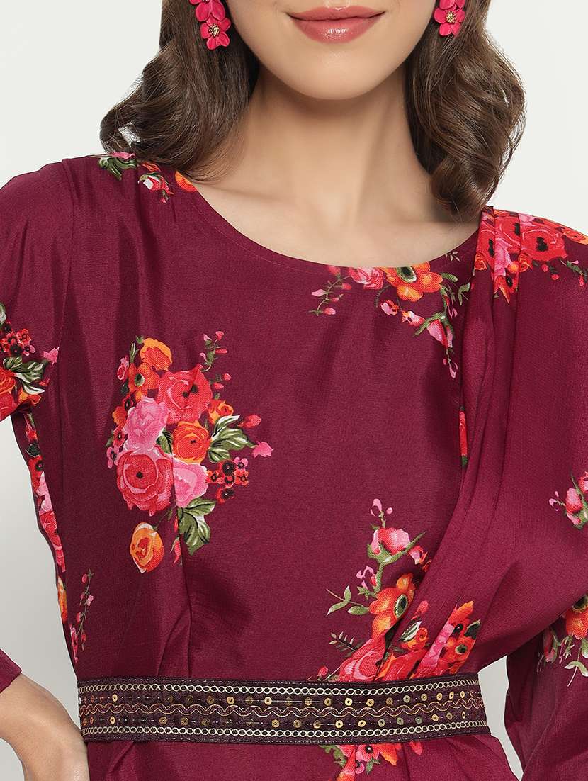 women floral print anarkali kurta and dupatta set - 21983161 -  Standard Image - 3